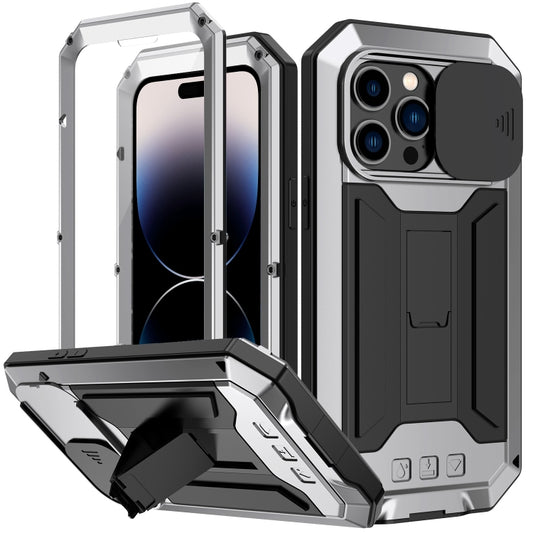 For iPhone 14 Pro Max R-JUST Shockproof Life Waterproof Dust-proof Case (Silver) - iPhone 14 Pro Max Cases by R-JUST | Online Shopping UK | buy2fix