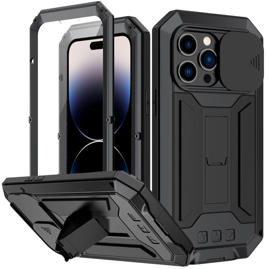 For iPhone 14 Pro Max R-JUST Shockproof Life Waterproof Dust-proof Case (Black) - iPhone 14 Pro Max Cases by R-JUST | Online Shopping UK | buy2fix