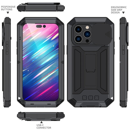 For iPhone 14 Pro Max R-JUST Shockproof Life Waterproof Dust-proof Case (Black) - iPhone 14 Pro Max Cases by R-JUST | Online Shopping UK | buy2fix