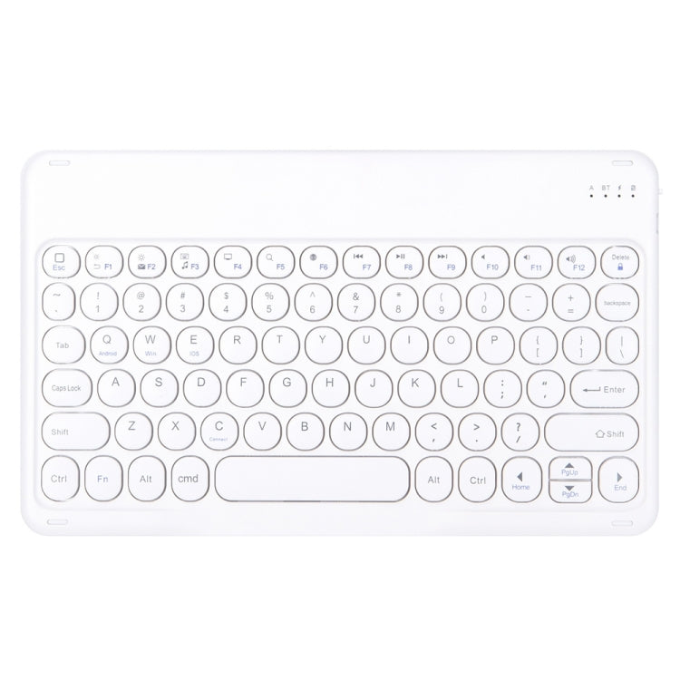 Round Cap Bluetooth Keyboard Leather Case with Pen Slot, without Touchpad For Samsung Galaxy Tab S7(Gold+White Keyboard) - Samsung Keyboard by buy2fix | Online Shopping UK | buy2fix