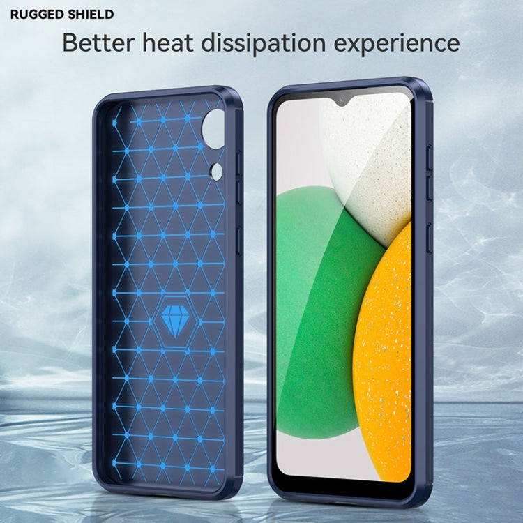 For Samsung Galaxy A03 Core Brushed Texture Carbon Fiber TPU Phone Case(Blue) - Galaxy Phone Cases by buy2fix | Online Shopping UK | buy2fix