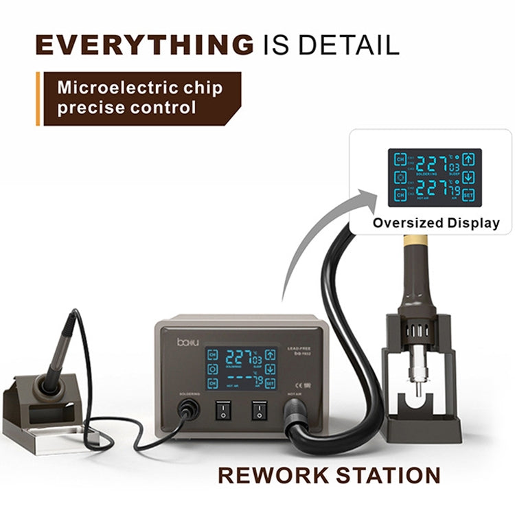 BAKU BA-9852 Digital ESD Hot Air Gun Soldering Station Welding Solder Iron(US Plug) - Electric Soldering Iron by BAKU | Online Shopping UK | buy2fix