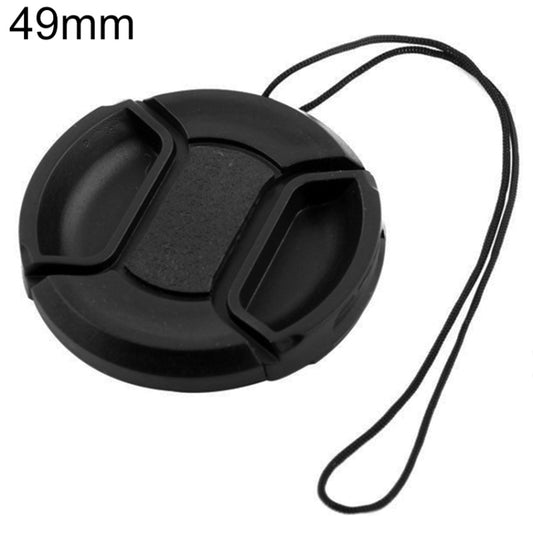 49mm Center Pinch Camera Lens Cap for Canon(Black) - Camera Accessories by buy2fix | Online Shopping UK | buy2fix