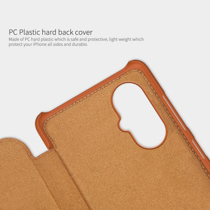 For Xiaomi Poco M4 5G NILLKIN QIN Series Crazy Horse Texture Leather Phone Case(Brown) - Xiaomi Cases by NILLKIN | Online Shopping UK | buy2fix