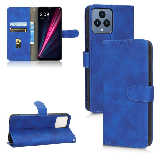 For T-Mobile Revvl 6 5G Skin Feel Magnetic Flip Leather Phone Case(Blue) - More Brand by buy2fix | Online Shopping UK | buy2fix