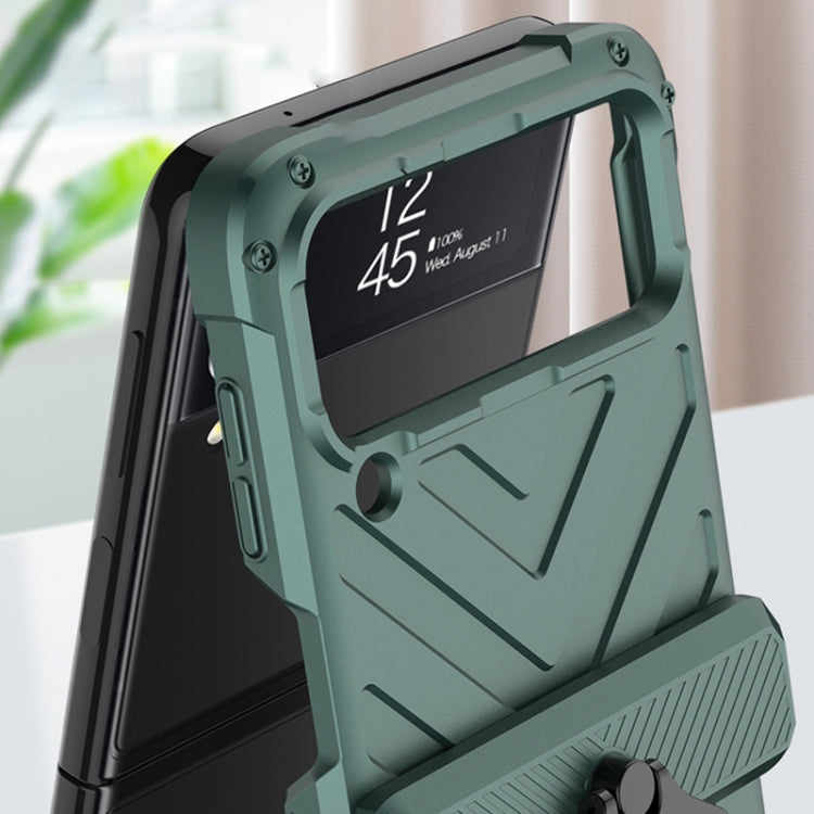 For Samsung Galaxy Z Flip4 GKK Sliding Camshield Magnetic Armor Flip Phone Case(Black) - Galaxy Z Flip4 5G Cases by GKK | Online Shopping UK | buy2fix