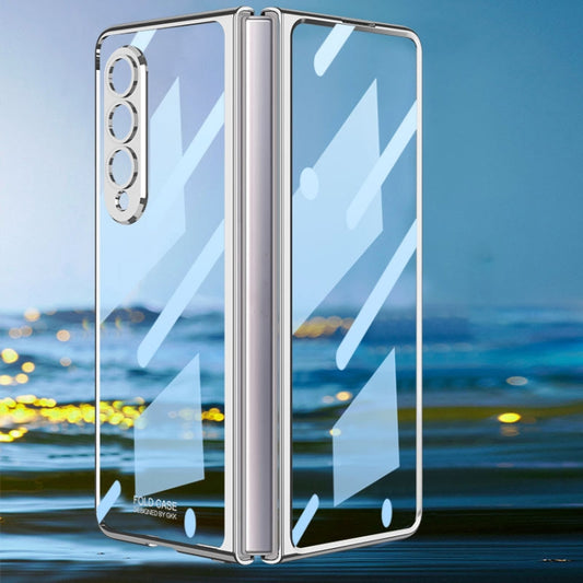 For Samsung Galaxy Z Fold4 GKK Integrated Electroplating + Glass Full Coverage Phone Case(Silver) - Galaxy Z Fold4 5G Cases by GKK | Online Shopping UK | buy2fix