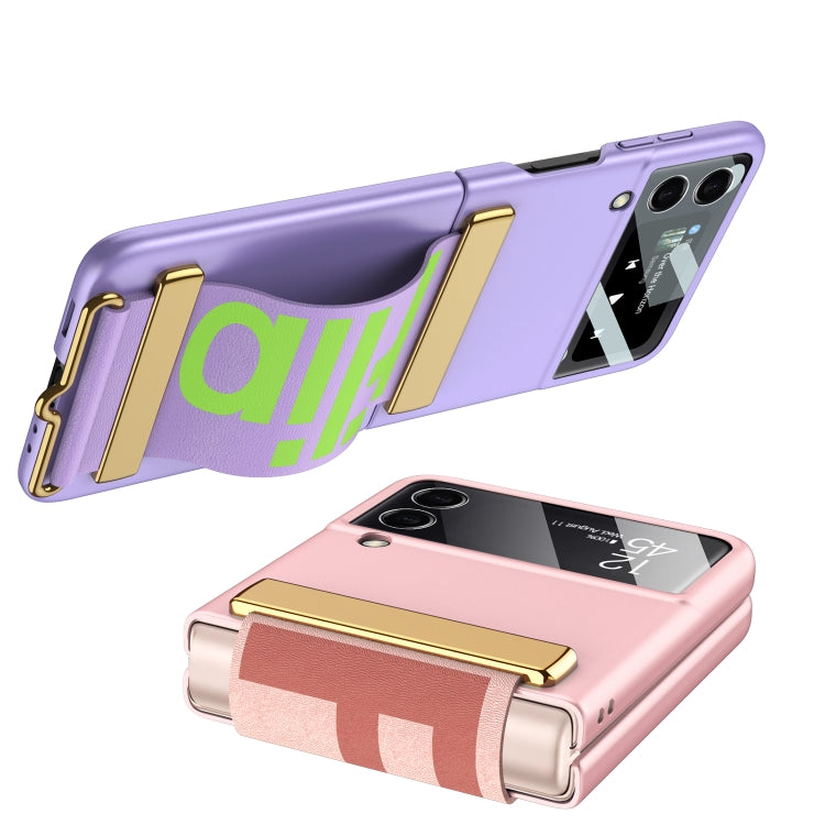 For Samsung Galaxy Z Flip4 GKK Ultra-thin Full Coverage Phone Flip Case with Wristband(Green) - Galaxy Z Flip4 5G Cases by GKK | Online Shopping UK | buy2fix