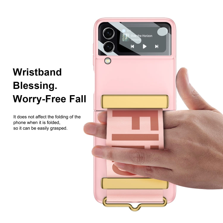 For Samsung Galaxy Z Flip4 GKK Ultra-thin Full Coverage Phone Flip Case with Wristband(Green) - Galaxy Z Flip4 5G Cases by GKK | Online Shopping UK | buy2fix
