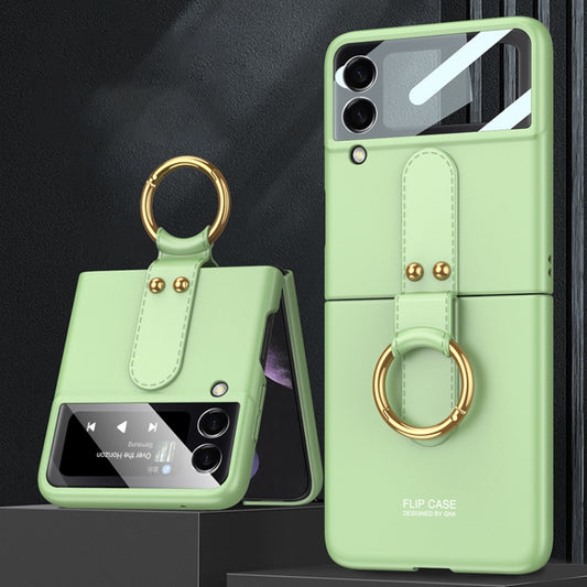 For Samsung Galaxy Z Flip4 GKK Ultra-thin PC Full Coverage Phone Flip Case with Ring Holder(Matcha Green) - Samsung Accessories by GKK | Online Shopping UK | buy2fix