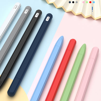 3 in 1 Striped Liquid Silicone Stylus Case with Two Tip Caps For Apple Pencil 1(Black) - Pencil Accessories by buy2fix | Online Shopping UK | buy2fix