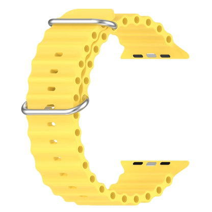 Ocean Silicone Watch Band For Apple Watch Ultra 49mm / Series 8&7 45mm / SE 2&6&SE&5&4 44mm (Yellow) - Smart Wear by buy2fix | Online Shopping UK | buy2fix
