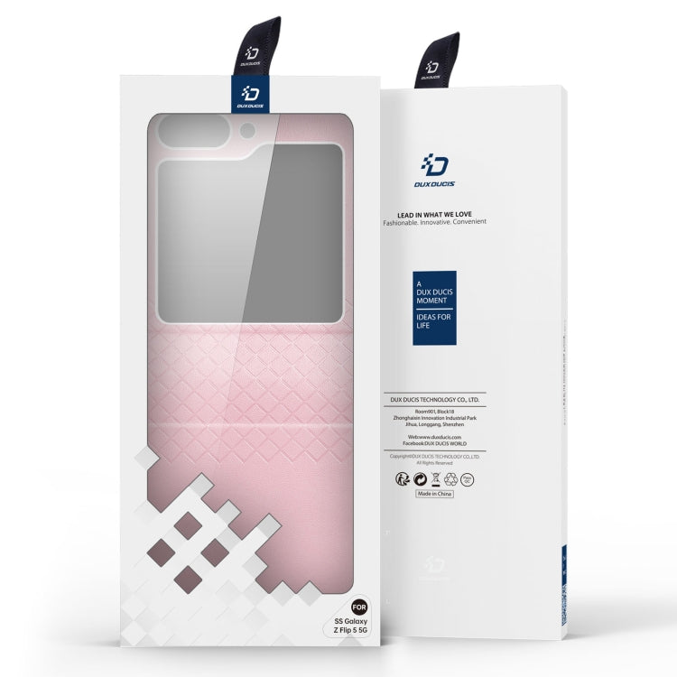 For Samsung Galaxy Z Flip5 5G DUX DUCIS Bril Series PU + TPU Phone Case(Pink) - Galaxy Z Flip5 Cases by DUX DUCIS | Online Shopping UK | buy2fix