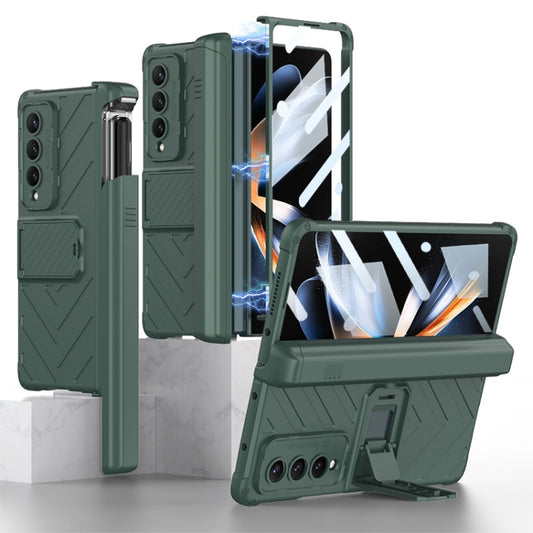 For Samsung Galaxy Z Fold4 GKK Integrated Magnetic Armor Flip Phone Case With Pen Box(Dark Green) - Samsung Accessories by GKK | Online Shopping UK | buy2fix