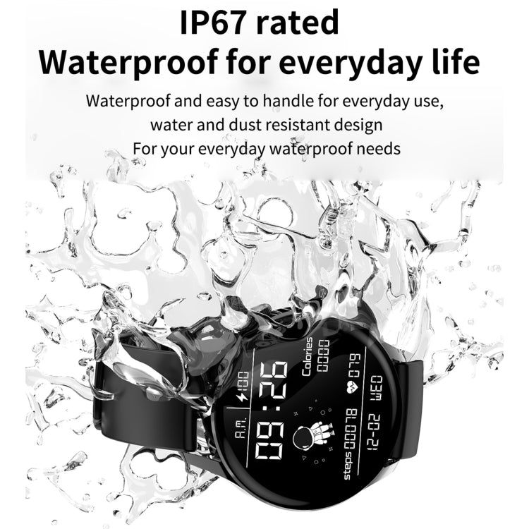 GW69 Smart Watch, Support BT Call / Heart Rate / Blood Pressure / Blood Oxygen(Sliver + Silicone Strap Black) - Smart Wear by buy2fix | Online Shopping UK | buy2fix