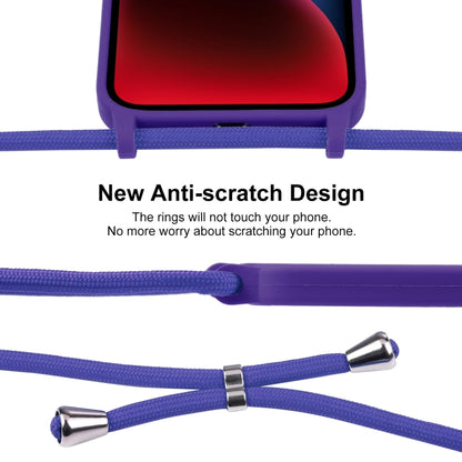 For iPhone 14 Plus Crossbody Lanyard Liquid Silicone Case(Purple) - iPhone 14 Plus Cases by buy2fix | Online Shopping UK | buy2fix