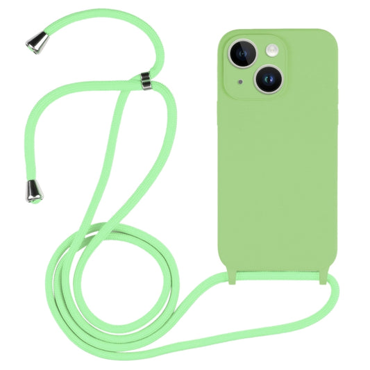 For iPhone 14 Plus Crossbody Lanyard Liquid Silicone Case(Matcha Green) - iPhone 14 Plus Cases by buy2fix | Online Shopping UK | buy2fix