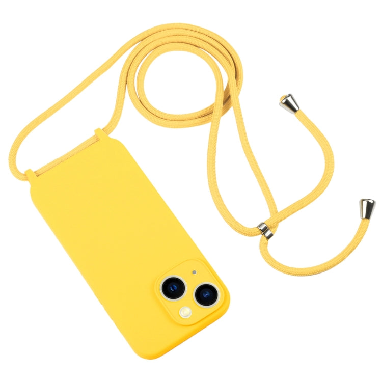For iPhone 13 Crossbody Lanyard Liquid Silicone Case(Yellow) - iPhone 13 Cases by buy2fix | Online Shopping UK | buy2fix