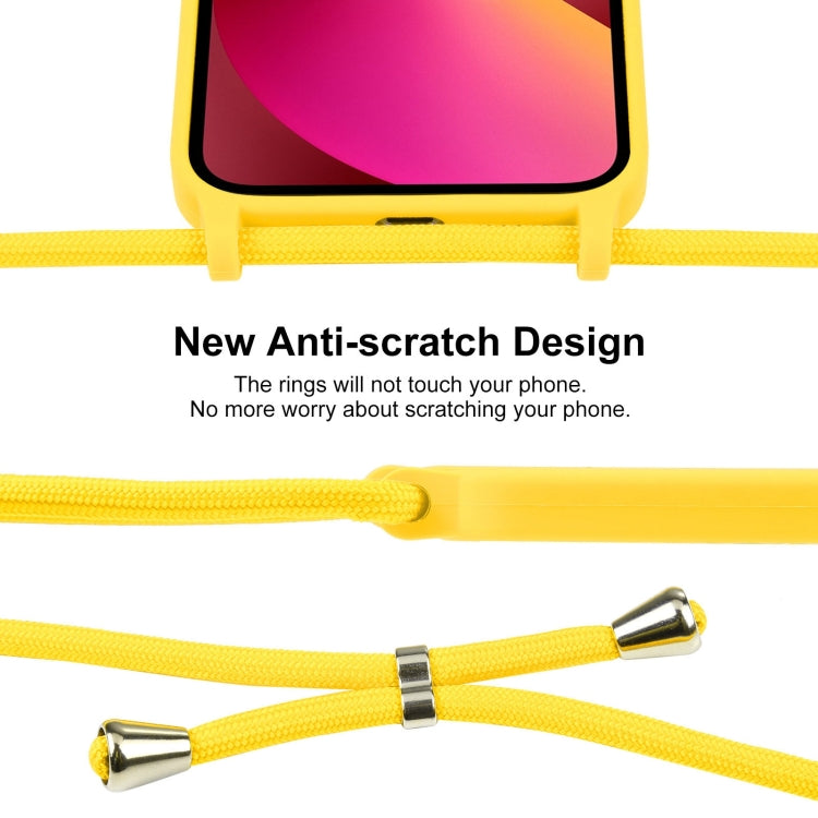 For iPhone 13 Crossbody Lanyard Liquid Silicone Case(Yellow) - iPhone 13 Cases by buy2fix | Online Shopping UK | buy2fix