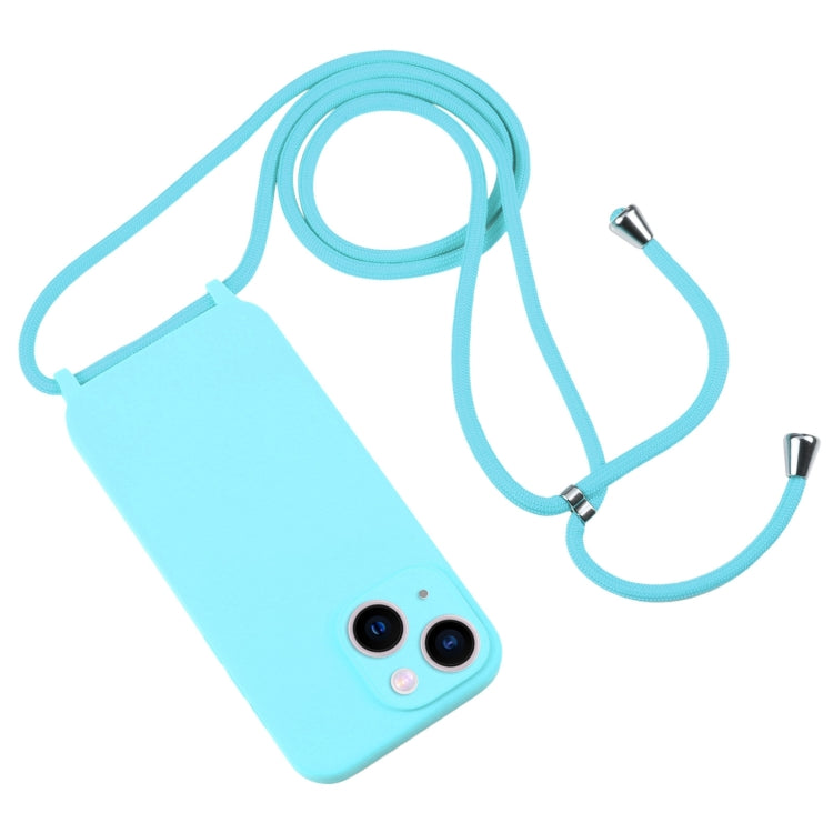 For iPhone 13 Crossbody Lanyard Liquid Silicone Case(Ice Blue) - iPhone 13 Cases by buy2fix | Online Shopping UK | buy2fix