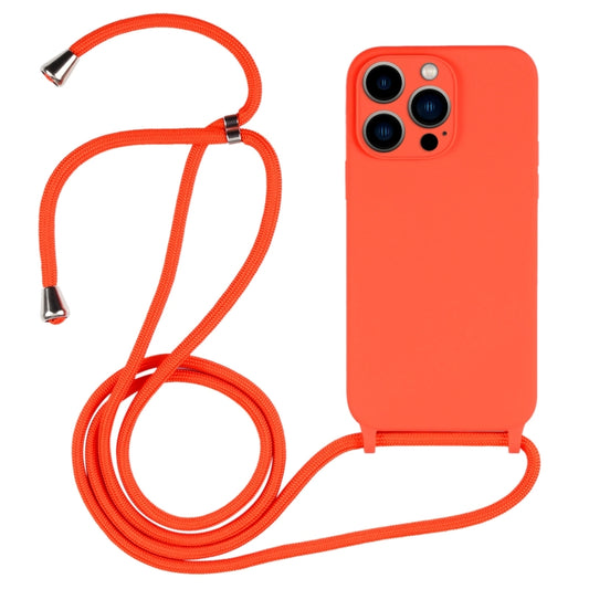 For iPhone 13 Pro Max Crossbody Lanyard Liquid Silicone Case(Orange) - iPhone 13 Pro Max Cases by buy2fix | Online Shopping UK | buy2fix