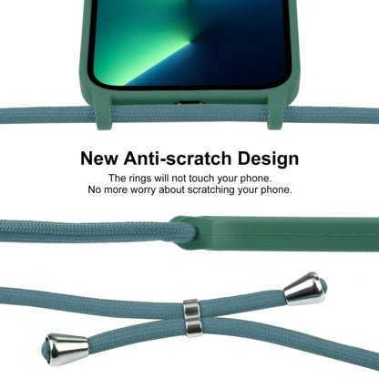 For iPhone 13 Pro Max Crossbody Lanyard Liquid Silicone Case(Emerald Green) - iPhone 13 Pro Max Cases by buy2fix | Online Shopping UK | buy2fix