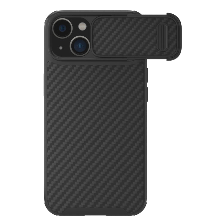 For iPhone 14 Plus  NILLKIN Synthetic Fiber Camshield Phone Case(Black) - iPhone 14 Plus Cases by NILLKIN | Online Shopping UK | buy2fix