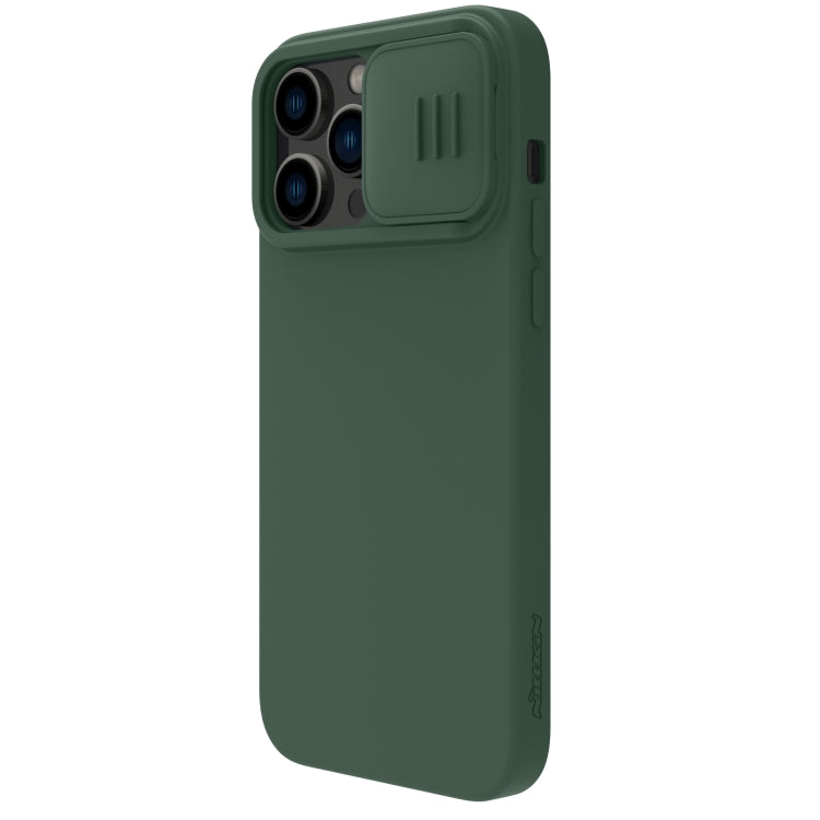 For iPhone 14 Pro NILLKIN CamShield Liquid Silicone Phone Case (Dark Green) - iPhone 14 Pro Cases by NILLKIN | Online Shopping UK | buy2fix