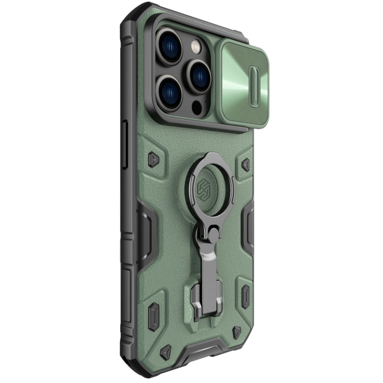 For iPhone 14 Pro NILLKIN Shockproof CamShield Armor Protective Case(Green) - iPhone 14 Pro Cases by NILLKIN | Online Shopping UK | buy2fix