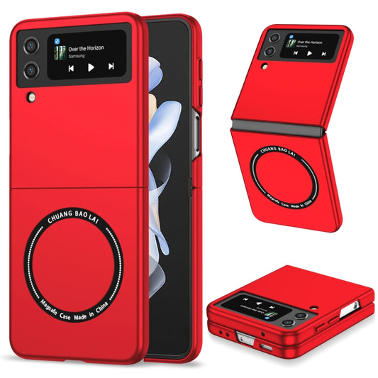 For Samsung Galaxy Z Flip4 Magsafe Magnetic Folding PC Phone Case(Red) - Galaxy Z Flip4 5G Cases by buy2fix | Online Shopping UK | buy2fix