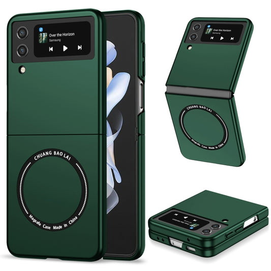 For Samsung Galaxy Z Flip4 Magsafe Magnetic Folding PC Phone Case(Green) - Galaxy Z Flip4 5G Cases by buy2fix | Online Shopping UK | buy2fix