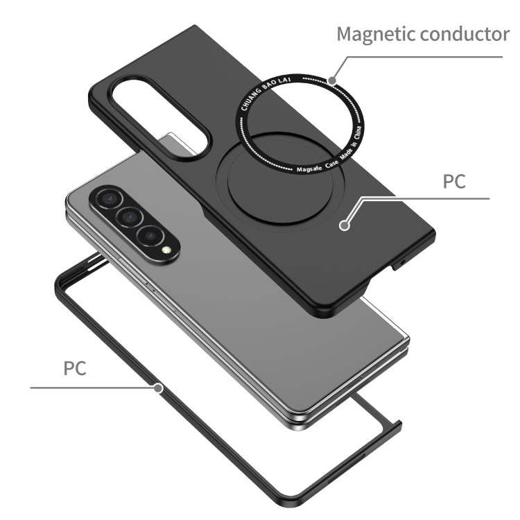 For Samsung Galaxy Z Fold4 Magsafe Magnetic Folding PC Phone Case(Black) - Galaxy Z Fold4 5G Cases by buy2fix | Online Shopping UK | buy2fix