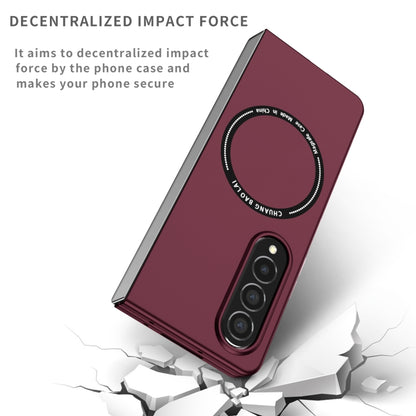 For Samsung Galaxy Z Fold4 Magsafe Magnetic Folding PC Phone Case(Wine Red) - Galaxy Z Fold4 5G Cases by buy2fix | Online Shopping UK | buy2fix