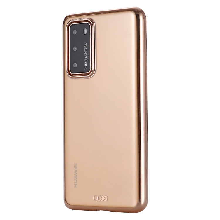 For Huawei P40 Pro GEBEI Plating TPU Shockproof Protective Case(Gold) - Huawei Cases by GEBEI | Online Shopping UK | buy2fix