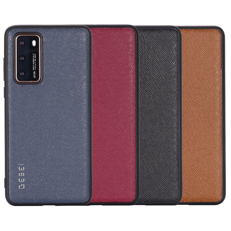 For Huawei P40 GEBEI Full-coverage Shockproof Leather Protective Case(Brown) - Huawei Cases by GEBEI | Online Shopping UK | buy2fix