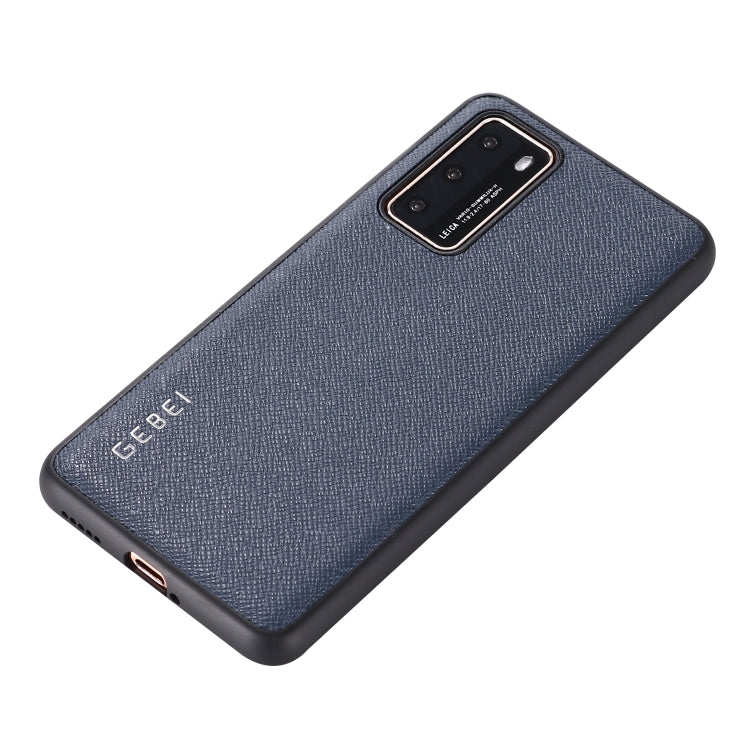 For Huawei P40 GEBEI Full-coverage Shockproof Leather Protective Case(Blue) - Huawei Cases by GEBEI | Online Shopping UK | buy2fix