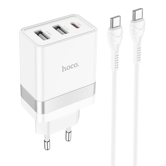 hoco N21 Pro Tourer PD 30W Type-C to Type-C Three-port Fast Charger Set, Plug Type:EU Plug -  by hoco | Online Shopping UK | buy2fix