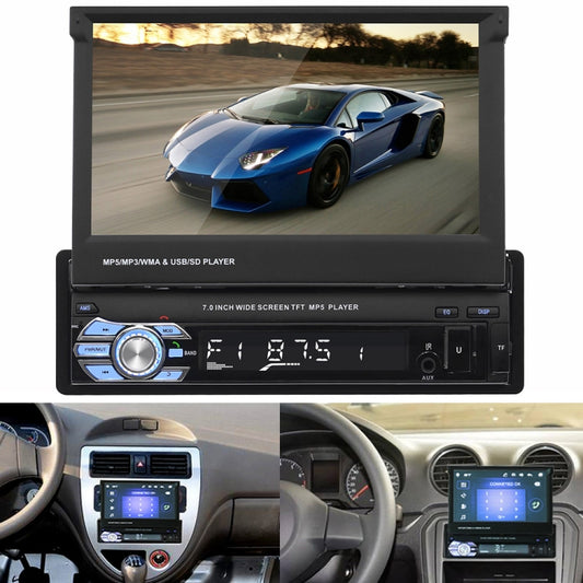 9601 7 inch Car Electric Retractable MP5 Player Supports Bluetooth Hand-free Calling Reverse - In Car by buy2fix | Online Shopping UK | buy2fix