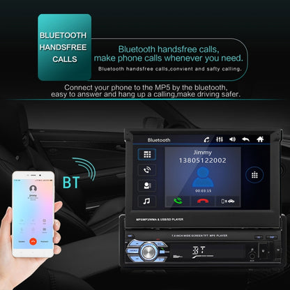 9601 7 inch Car Electric Retractable MP5 Player Supports Bluetooth Hand-free Calling Reverse - In Car by buy2fix | Online Shopping UK | buy2fix
