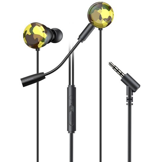 awei L6 1.2m In-ear E-sports Wired Headset With Microphone(Yellow) - In Ear Wired Earphone by awei | Online Shopping UK | buy2fix