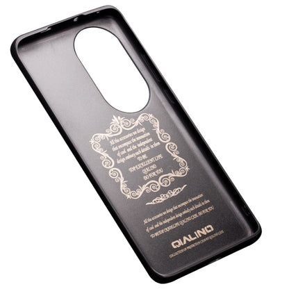 For Huawei P50 QIALINO Cowhide Texture Genuine Leather Phone Case(Black) - Huawei Cases by QIALINO | Online Shopping UK | buy2fix