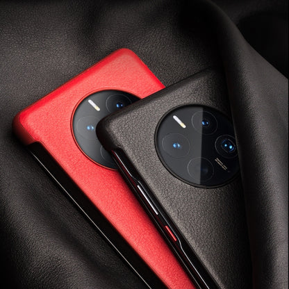 For Huawei Mate 50 Pro QIALINO Genuine Leather Side Window View Smart Phone Case(Red) - Huawei Cases by QIALINO | Online Shopping UK | buy2fix