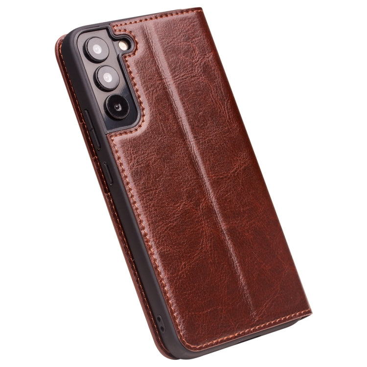 For Samsung Galaxy S22+ 5G QIALINO Genuine Leather Phone Case(Brown) - Galaxy S22+ 5G Cases by QIALINO | Online Shopping UK | buy2fix