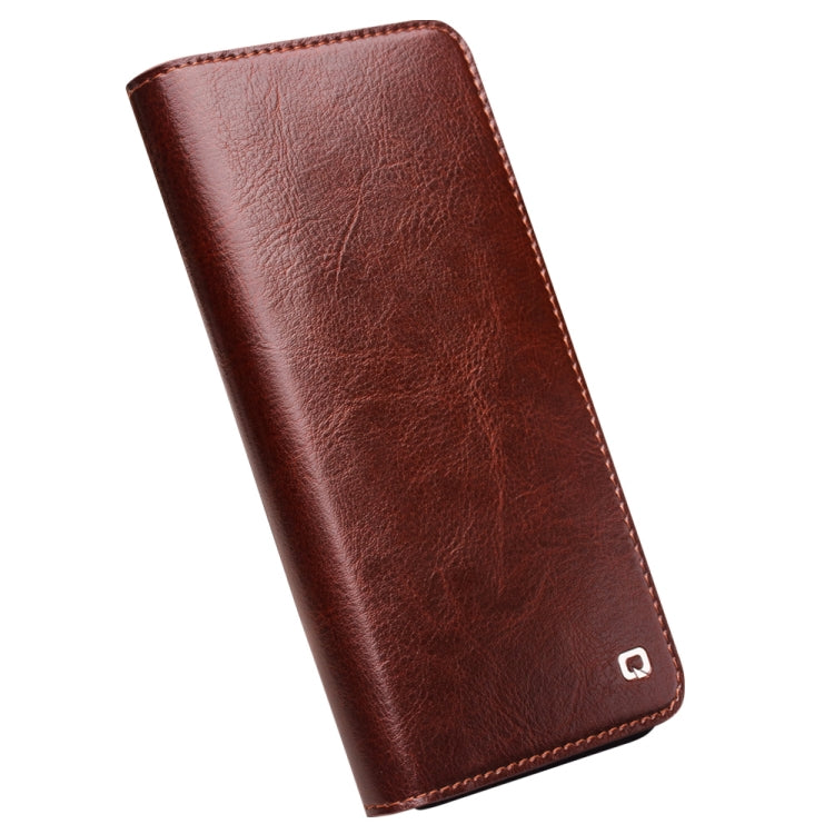 For Samsung Galaxy S22 5G QIALINO Genuine Leather Phone Case(Brown) - Galaxy S22 5G Cases by QIALINO | Online Shopping UK | buy2fix