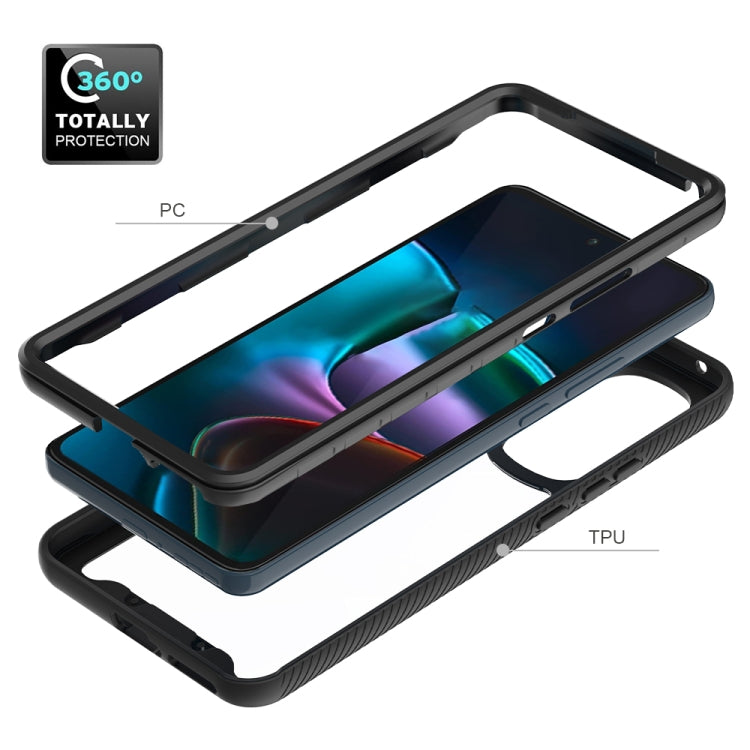 For Motorola Moto Edge 30 Starry Sky Solid Color TPU Clear PC Phone Case(Black) - Mobile Accessories by buy2fix | Online Shopping UK | buy2fix