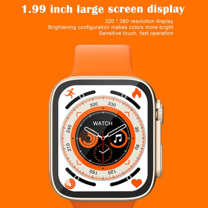 KD99 Ultra 1.99 inch IPS Screen Smart Watch, Support Heart Rate & Blood Oxygen Monitoring / Sports Modes(Gold+Orange) - Smart Wear by buy2fix | Online Shopping UK | buy2fix