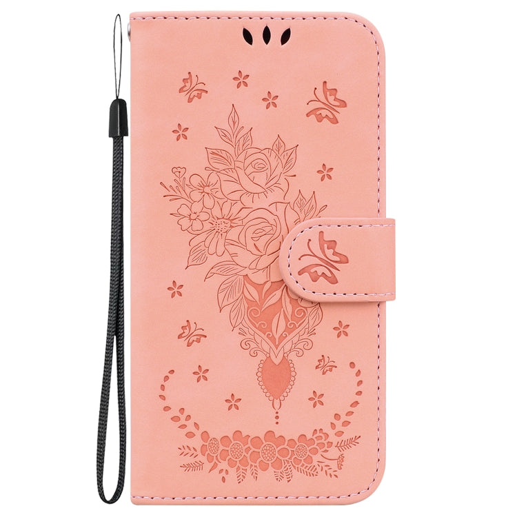 For Samsung Galaxy A14 5G Butterfly Rose Embossed Leather Phone Case(Pink) - Galaxy Phone Cases by buy2fix | Online Shopping UK | buy2fix