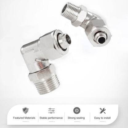 PL12-04 LAIZE Nickel Plated Copper Trachea Quick Fitting Twist Swivel Elbow Lock Female Connector -  by LAIZE | Online Shopping UK | buy2fix