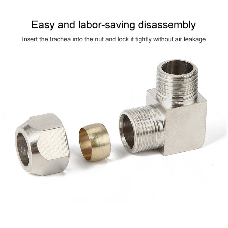 PL10-01 LAIZE Nickel Plated Copper Reducer Elbow Pneumatic Quick Fitting Connector -  by LAIZE | Online Shopping UK | buy2fix