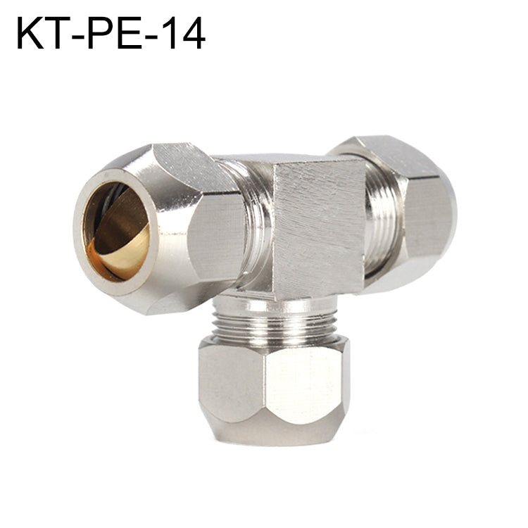 KT-PE-14 LAIZE Nickel Plated Copper T Type Tee Pneumatic Quick Fitting Copper Pipe Connector - Interface Series by LAIZE | Online Shopping UK | buy2fix